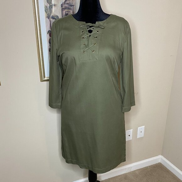 Talbots Green Shirt Dress - Picture 1 of 6